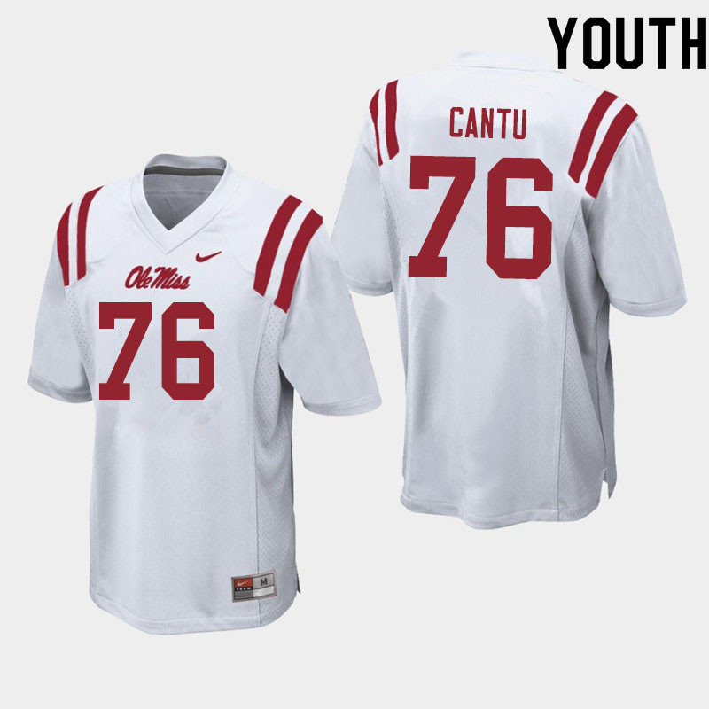 Nic Cantu Ole Miss Rebels NCAA Youth White #76 Stitched Limited College Football Jersey HXM4058YU